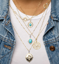 Load image into Gallery viewer, Provence Turquoise and Floating White Diamond Pendant