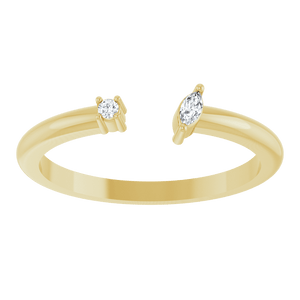 14K Yellow .04 CTW Natural Diamond Negative Space Ring