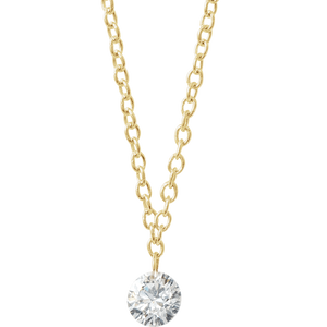 1/6 CT Drilled Natural Diamond Solitaire Necklace