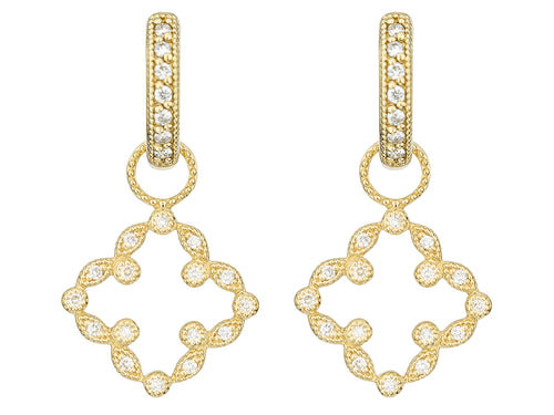 Pave Open Clover Marquis Earring Charms