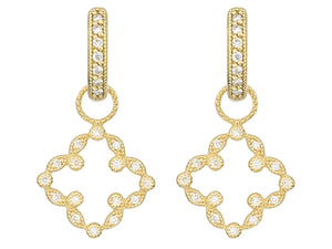 Pave Open Clover Marquis Earring Charms