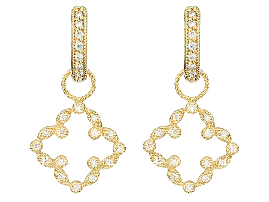 Pave Open Clover Marquis Earring Charms