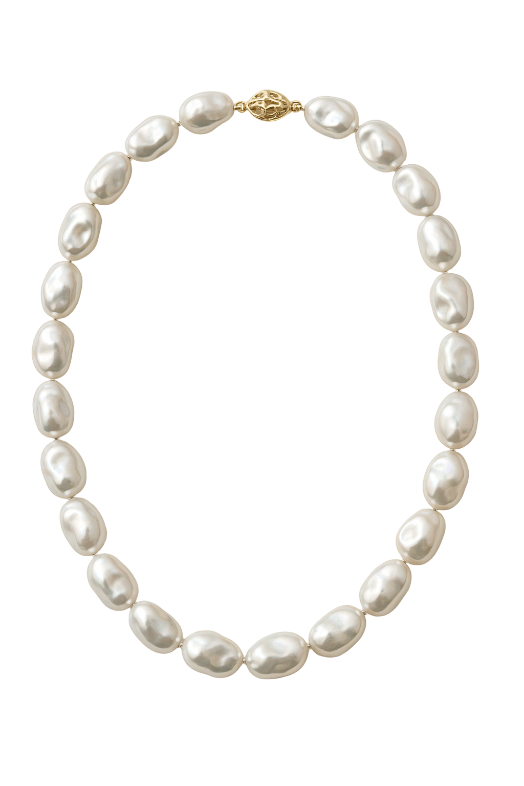 18-Inch Baroque Pearl Necklace with 14K Yellow Gold Clasp