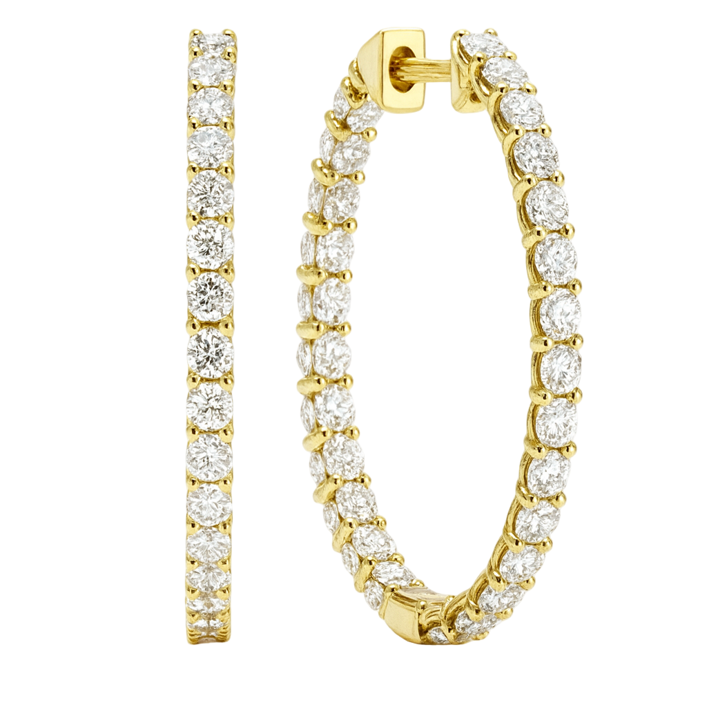 2.00 Ct. Diamond Inside Out Oval Hoops