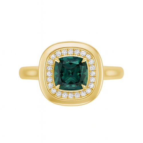 Green Tourmaline Button Ring