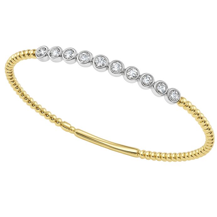 diamond bezel set flexi bangle