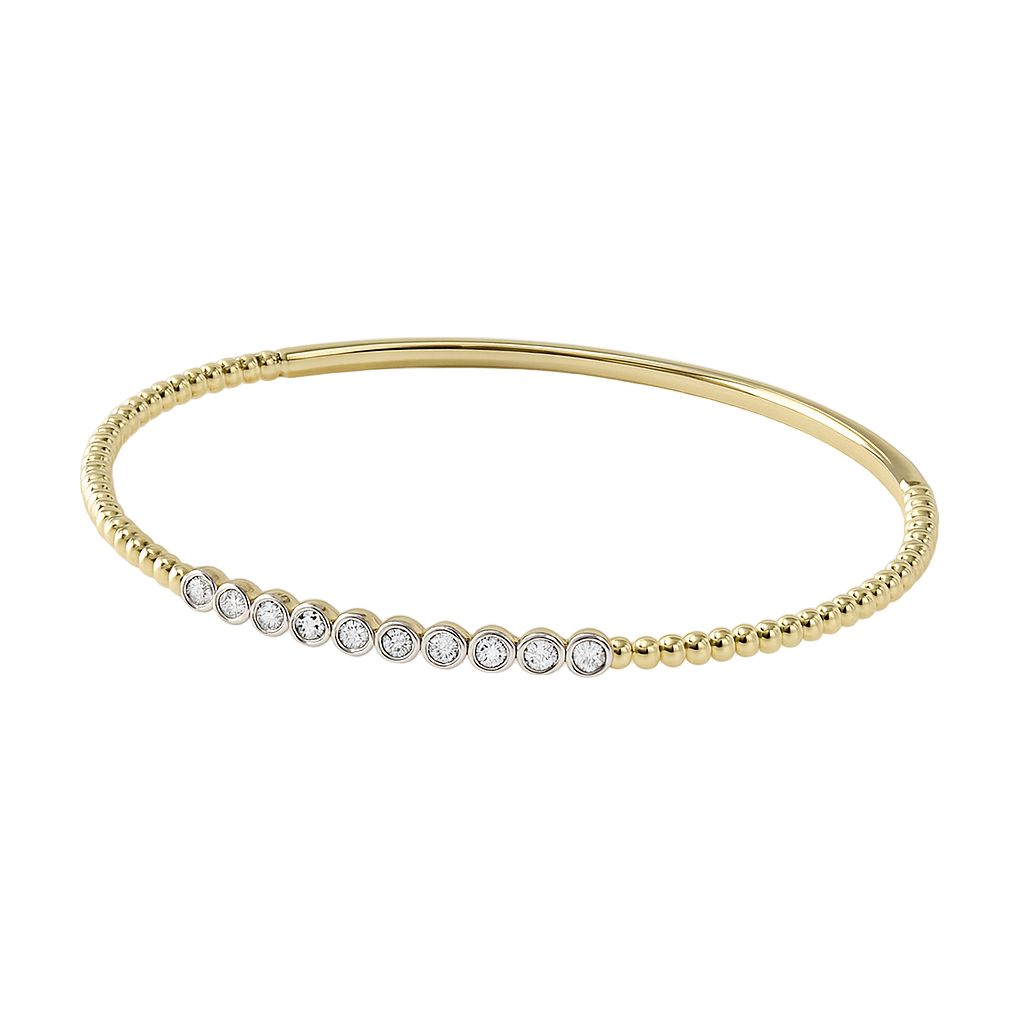 Round Bezel Flexi Bangle