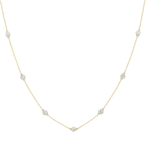 Two Tone Diamond by the Yard Necklace