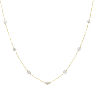 Two Tone Diamond by the Yard Necklace