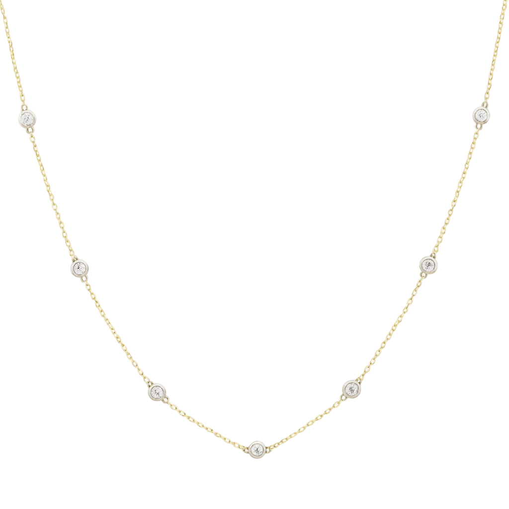 Two Tone Diamond by the Yard Necklace
