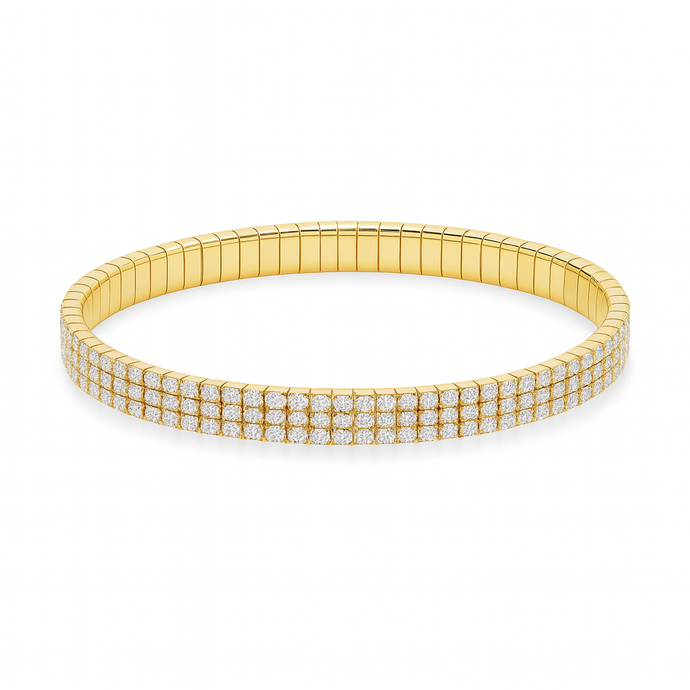 3 Row Diamond Stretch Bracelet