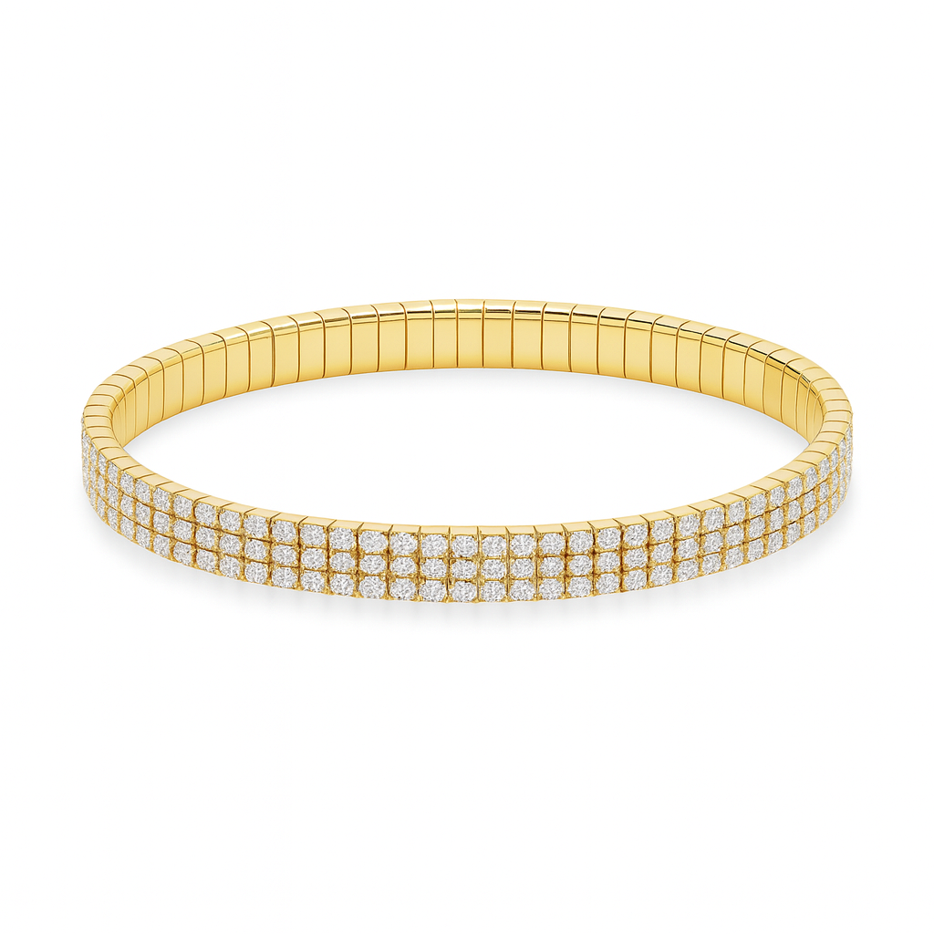 3 Row Diamond Stretch Bracelet