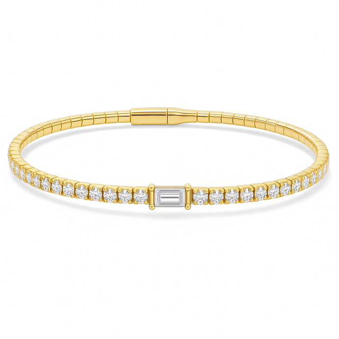Baguette Station Flexi Bracelet