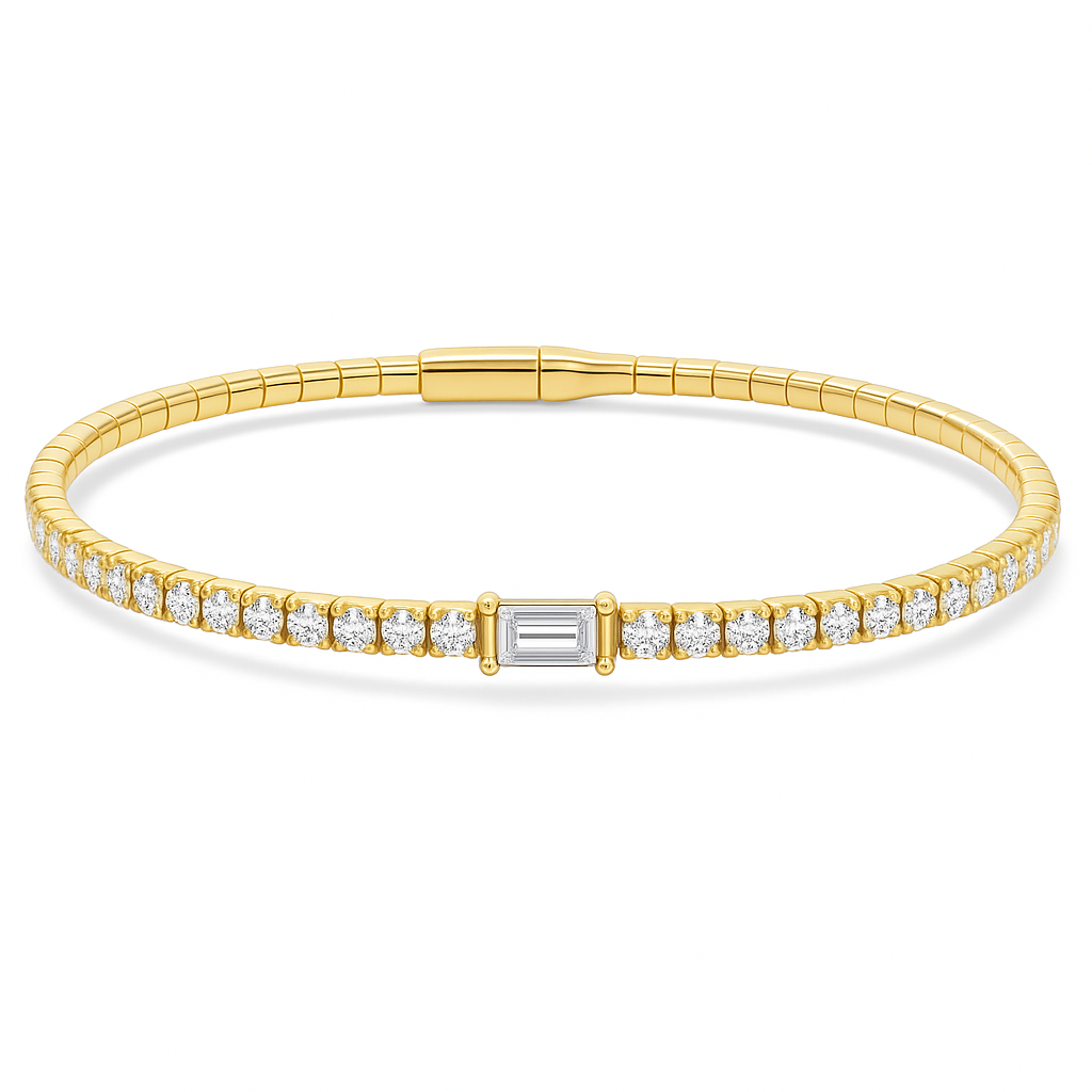 Baguette Station Flexi Bracelet