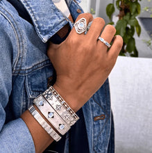Load image into Gallery viewer, Mixed Metal Sky Blue Topaz Bangle