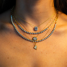 Load image into Gallery viewer, Bezel Set Pave Oval Diamond Necklace