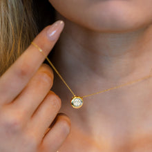 Load image into Gallery viewer, Bezel Set Pave Oval Diamond Necklace