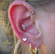 Load image into Gallery viewer, Heart Lock Flat Back Stud