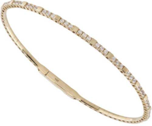 Diamond and gold station flexi bangle