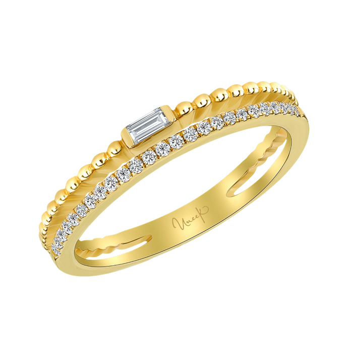 Double Row Baguette Stackable Band