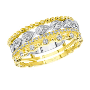 Stacked Ring Set with Natural Diamonds