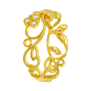 Gold Diamond Floral Band
