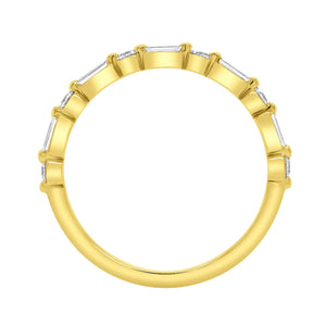 Baguette & Round Diamond Band