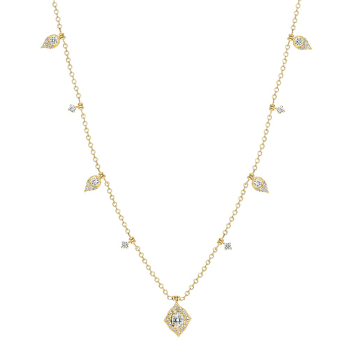 Mixed Diamond Station Necklace