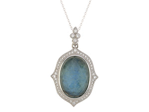 Moroccan Single Halo Pave Pendant