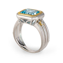 Load image into Gallery viewer, Mixed Metal Sky Blue Topaz Ring