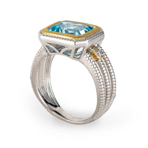 Mixed Metal Sky Blue Topaz Ring