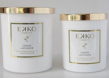 Load image into Gallery viewer, Lemon Lavender Double-wicked 10 oz. Glass Jar