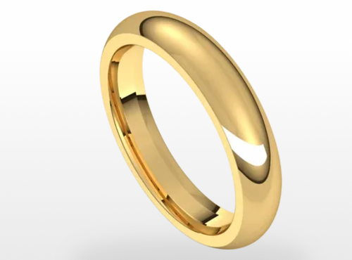 18K Yellow Standard Weight Comfort Fit Half Round Band