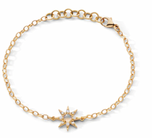 Load image into Gallery viewer, gold chain bracelet with diamond star from engagement ring designer parker bingham jewelers