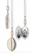 Load image into Gallery viewer, Slim Oval &quot;Tess&quot; Two-Tone Locket Necklace