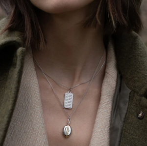 Slim Oval "Tess" Two-Tone Locket Necklace