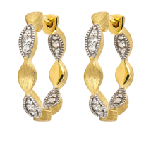 Load image into Gallery viewer, Moroccan Marquise Hoops brushed JF finish