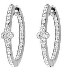 SILVER PROVENCE PAVE SMALL HOOP EARRINGS