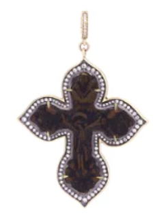 Antique Crucifixion Cross Pendant with Diamonds
