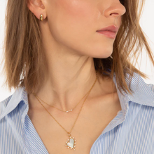 Load image into Gallery viewer, MOTHER OF PEARL HEART NECKLACE WITH DIAMONDS