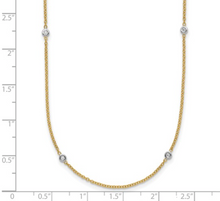 Load image into Gallery viewer, 14kt Two tone Diamond Station Necklace, 16 In