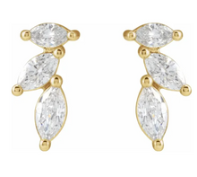 Load image into Gallery viewer, 14K Yellow Natural Diamond Nature-Inspired Earring