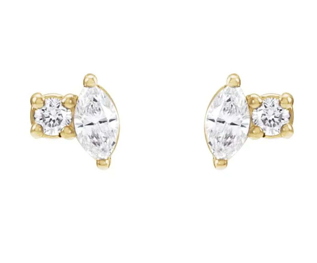 14K Yellow .08 CTW Natural Diamond Earring