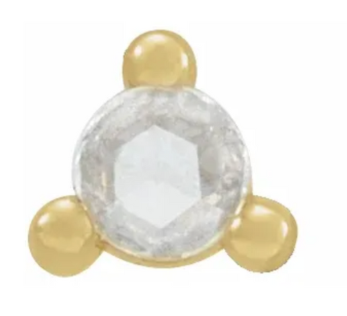 14K Yellow .04 CTW Rose-Cut Natural Diamond Earring