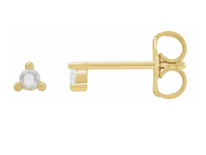 14K Yellow .04 CTW Rose-Cut Natural Diamond Earring