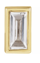 Load image into Gallery viewer, 14K Baguette Diamond Flat Back Stud Earring