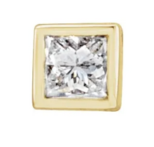 Load image into Gallery viewer, 14K Yellow Square Natural Diamond Bezel-Set Earring
