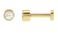 Load image into Gallery viewer, Round Bezel Set Natural Diamond Flat Back Earring