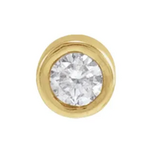 Load image into Gallery viewer, Round Bezel Set Natural Diamond Flat Back Earring