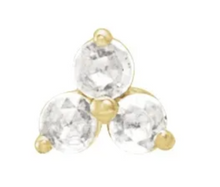 Load image into Gallery viewer, 14K Yellow Rose-Cut Natural Diamond Three-Stone Earring